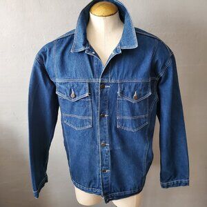 Denim Shop Jacket/ Vintage Urban Streetwear/ Size L/ Men's Vintage Denim Shirt J